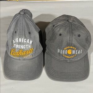 Carhartt Lot of Two Men's Gray Caps with Yellow Embroidery